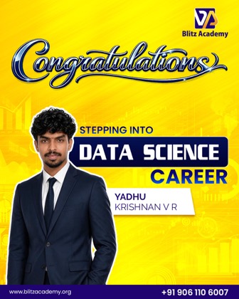 Yedhu Krishnan V R, placed as Data science (Kochi)