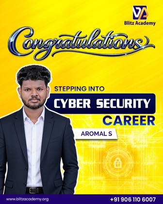 Aromal S, placed as Cyber security