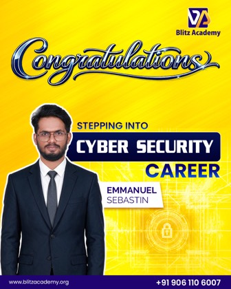Emmanual Sebastin, placed as Cyber security