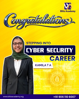 Kamila T A, placed as Cyber security